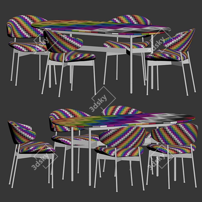 Luxury Luz Harri Dining Set 3D model image 4