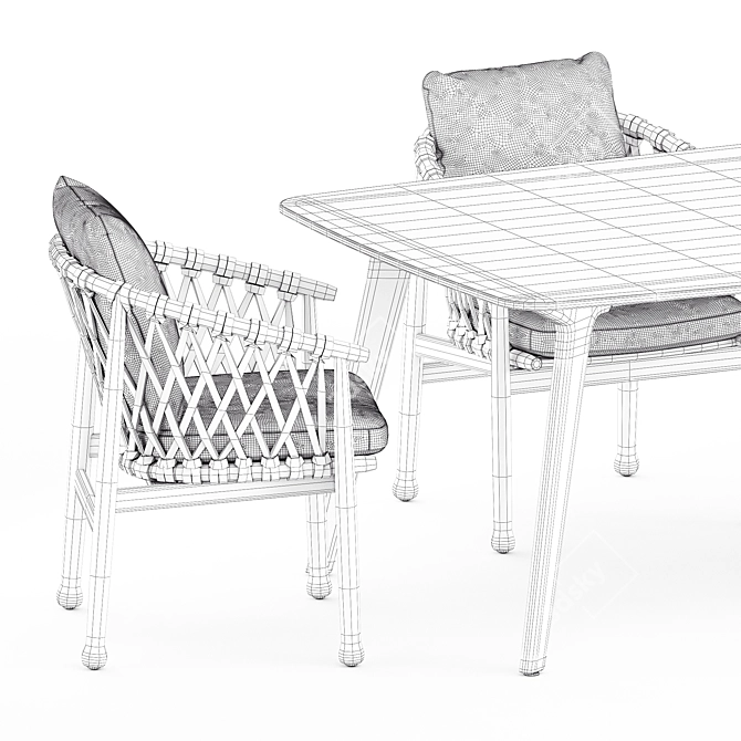 Ginestra Outdoor Chairs & Torsa Dining Table: A Perfect Outdoor Set! 3D model image 5