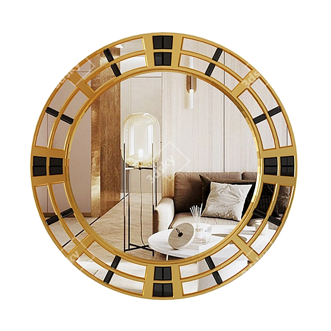 Elegant Geometric Decor Mirror 3D model image 3