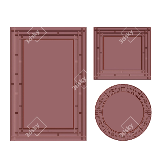 Elegant Geometric Decor Mirror 3D model image 5