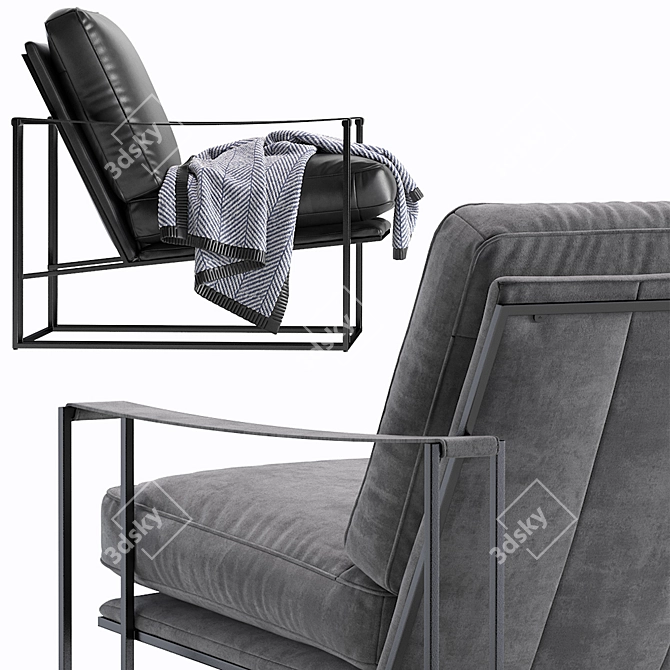 Elegant Coco Republic Occasional Chair 3D model image 6