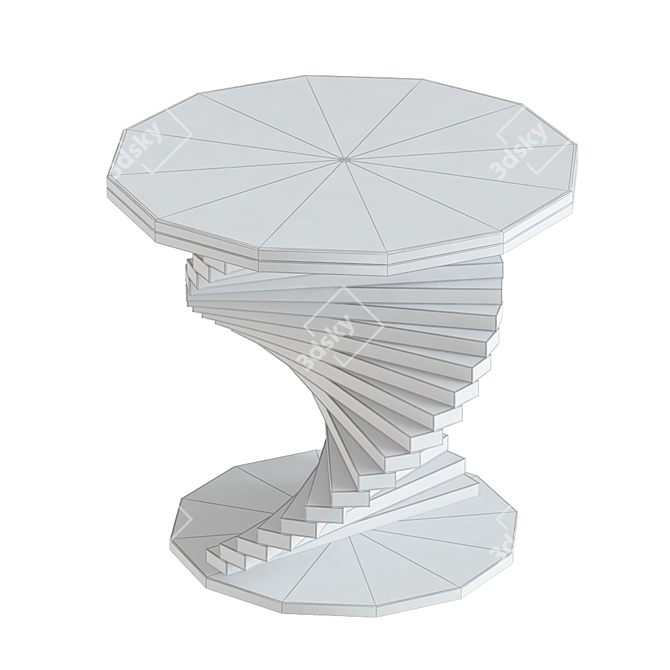 Sleek White Marble Side Table 3D model image 2