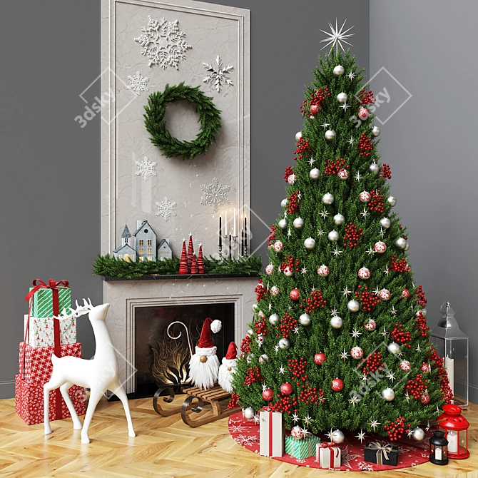 Christmas Tree Decor Set (Corona) 3D model image 1
