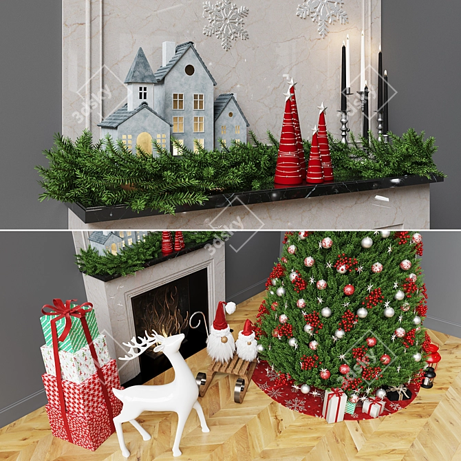 Christmas Tree Decor Set (Corona) 3D model image 4