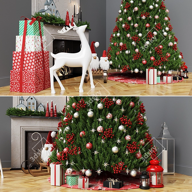 Christmas Tree Decor Set (Corona) 3D model image 5