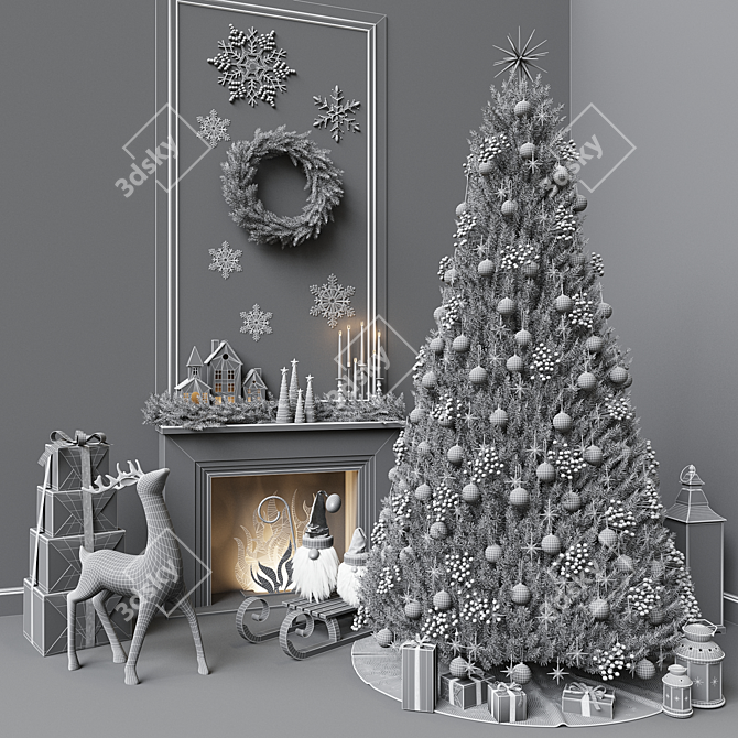 Christmas Tree Decor Set (Corona) 3D model image 7
