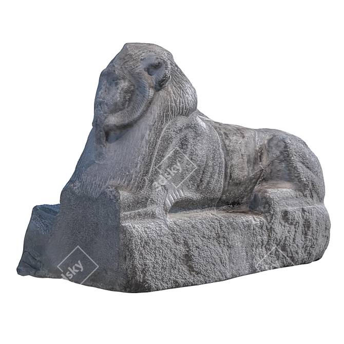 Ancient Egyptian Sculpture: Authentic 3D Model 3D model image 1