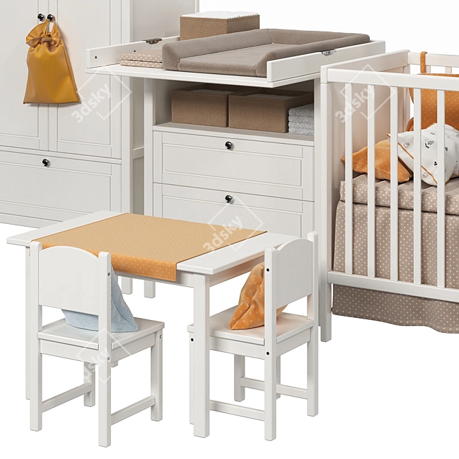 IKEA SUNDVIK Children's Furniture: 2 Colors, Timeless Style 3D model image 3