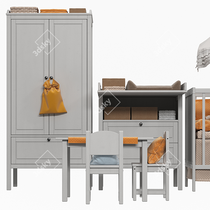 IKEA SUNDVIK Children's Furniture: 2 Colors, Timeless Style 3D model image 5