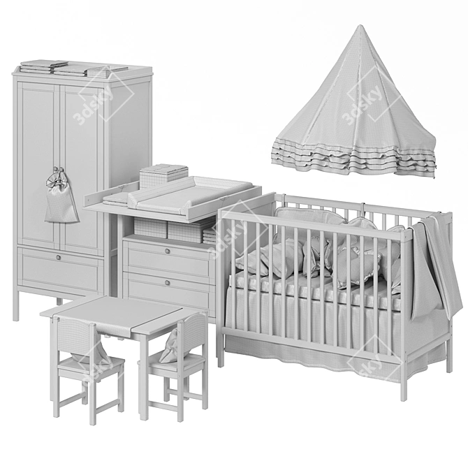 IKEA SUNDVIK Children's Furniture: 2 Colors, Timeless Style 3D model image 7