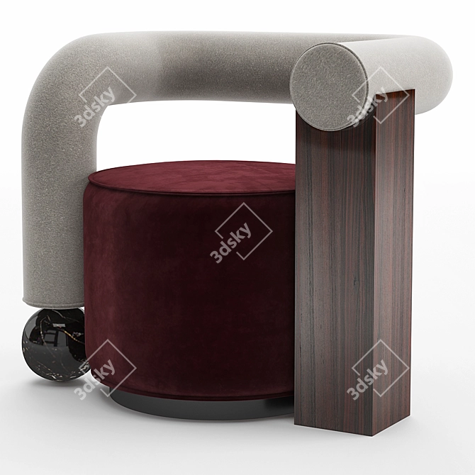 Elegant Galatea Armchair 3D model image 1