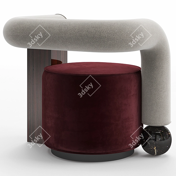 Elegant Galatea Armchair 3D model image 3