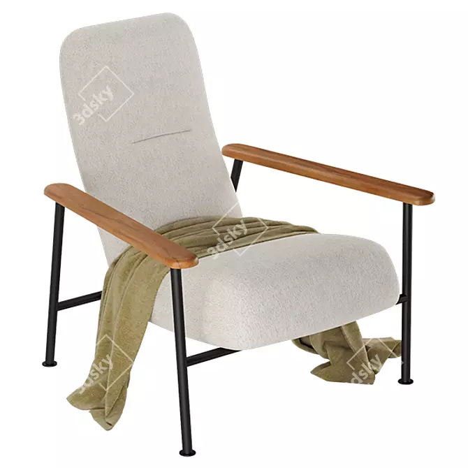 JUMP Easy Chair - Stylish Oiled Oak 3D model image 2