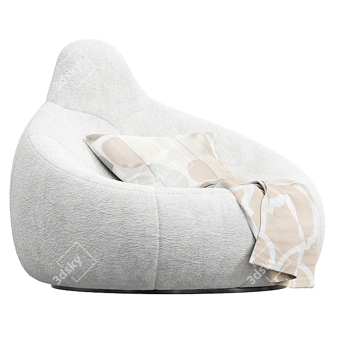 Cozy Chic: Ligne Roset Pumpkin Pouf 3D model image 1