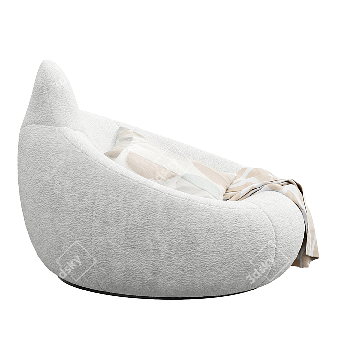 Cozy Chic: Ligne Roset Pumpkin Pouf 3D model image 4