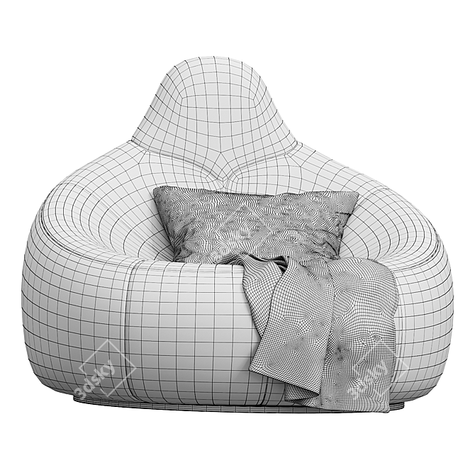 Cozy Chic: Ligne Roset Pumpkin Pouf 3D model image 7