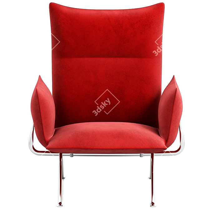 Elegant Fabric Officina Armchair 3D model image 3