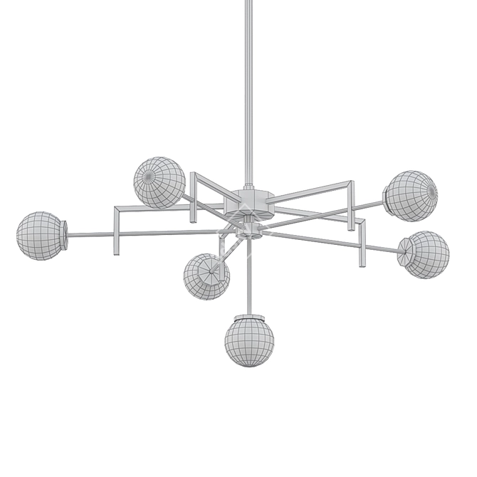 Textured Glass Sterling Chandelier 3D model image 2