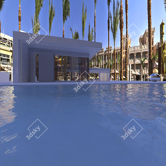 Egyptian Daytime HDRI: House with Pool 3D model image 3