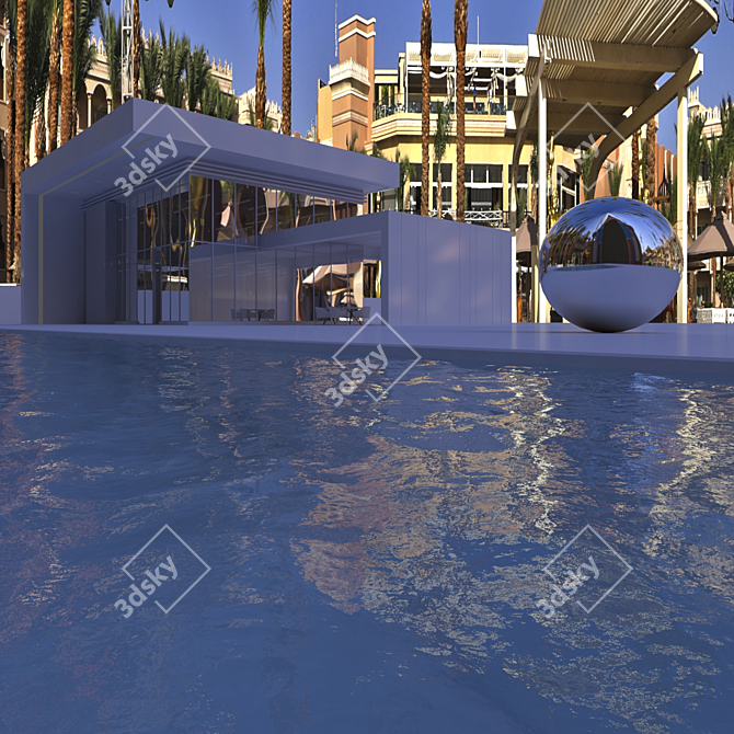 Egyptian Daytime HDRI: House with Pool 3D model image 7