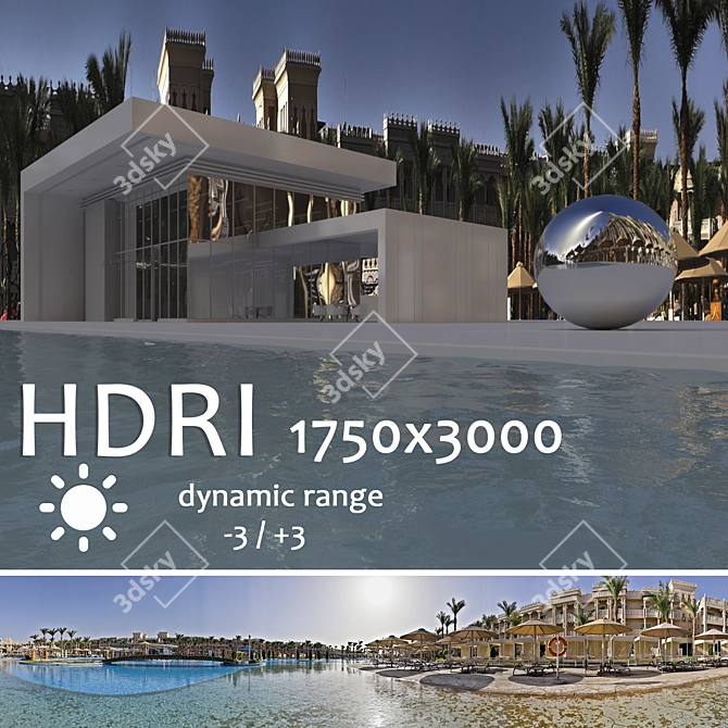 Title: Egyptian Poolside HDRI 3D model image 1
