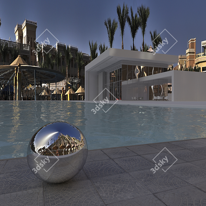 Title: Egyptian Poolside HDRI 3D model image 2