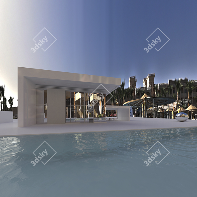 Title: Egyptian Poolside HDRI 3D model image 3