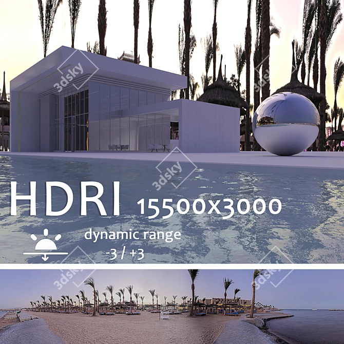 Egyptian Evening Oasis HDRI 3D model image 1