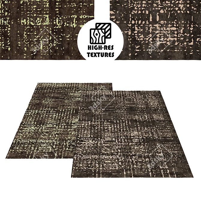 Irregular Chocolate Splash Rug - Large 3D model image 1