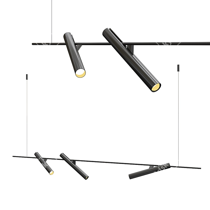 Sleek Esprit Pendant Lighting 3D model image 1