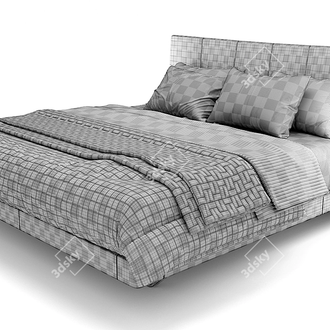 Elegant Aurora Due Bed 3D model image 3