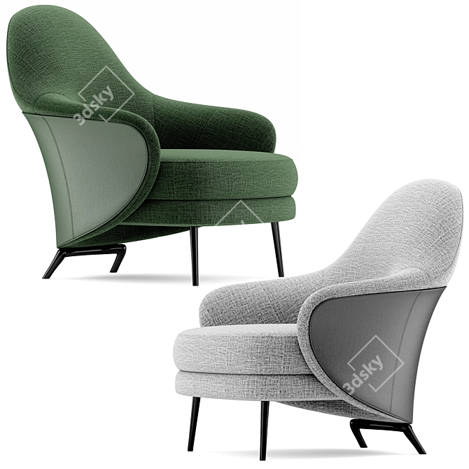 Modern Comfort: ANGIE Armchair by Minotti 3D model image 1