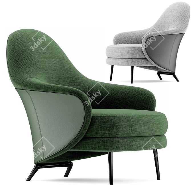 Modern Comfort: ANGIE Armchair by Minotti 3D model image 7