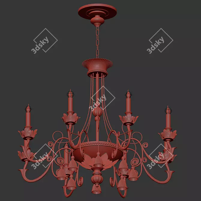 Modern Visconti Ceiling Lighting 3D model image 5