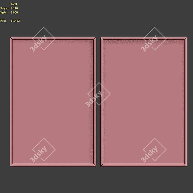 Modern Style Frame Set with Posters  3D model image 7