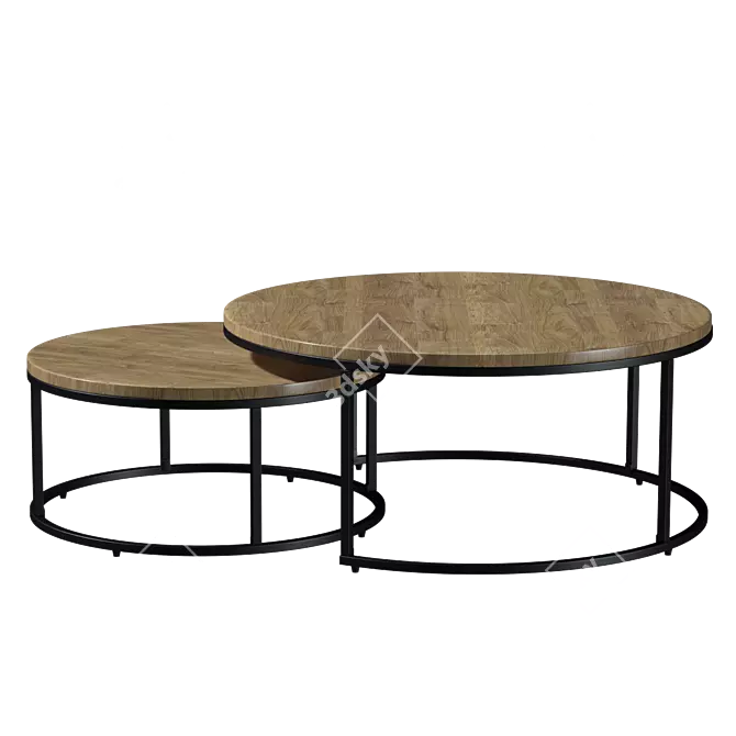 Bronx Coffee Table Set: Stylish and Functional 3D model image 1