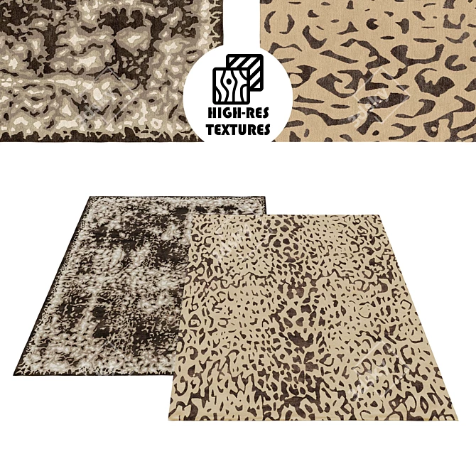 Wildlife Inspiration: Large Animal Pattern Rug 3D model image 1