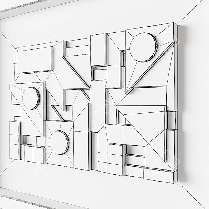 Modern Geometric Wall Relief Art 3D model image 5