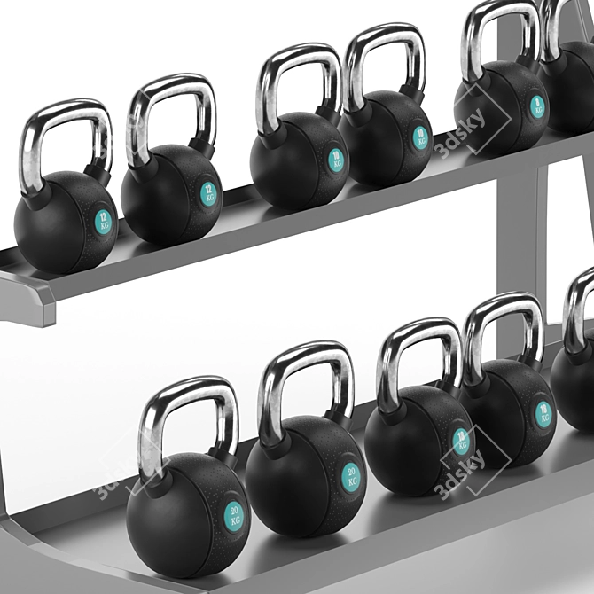 Gym-Tools Fitness Kettlebell Set 3D model image 2