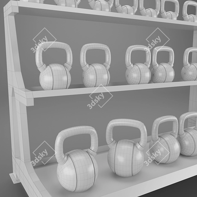 Gym-Tools Fitness Kettlebell Set 3D model image 5