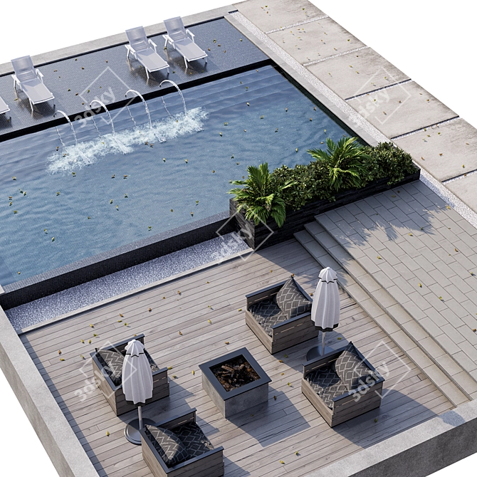 Luxury Pool 26: 3D Model for V-Ray and Corona Render 3D model image 2