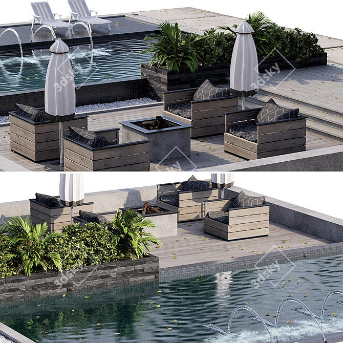 Luxury Pool 26: 3D Model for V-Ray and Corona Render 3D model image 3