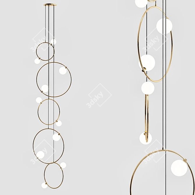 Modern Drops Cluster Pendant Light 3D model image 1