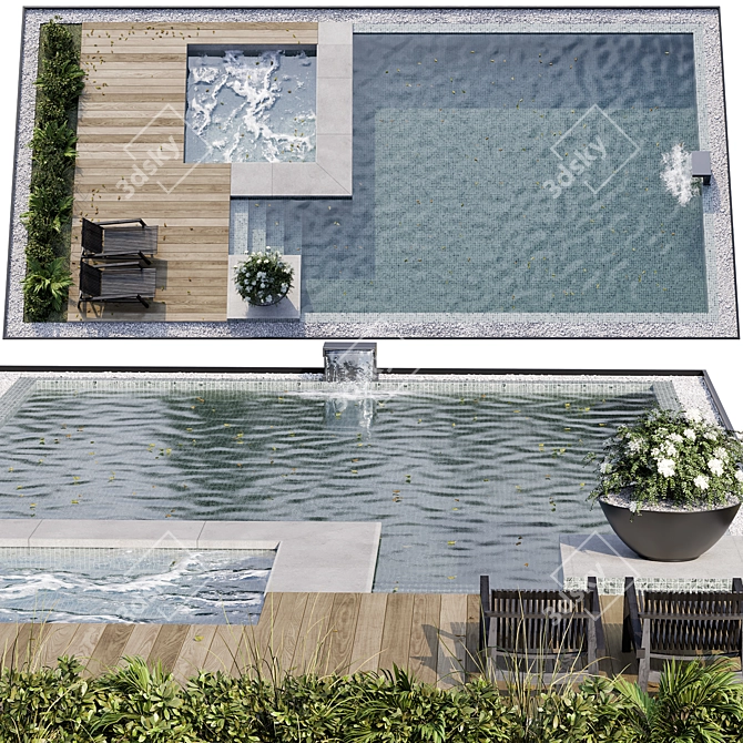 Modern Pool Design | 3D Model 3D model image 1