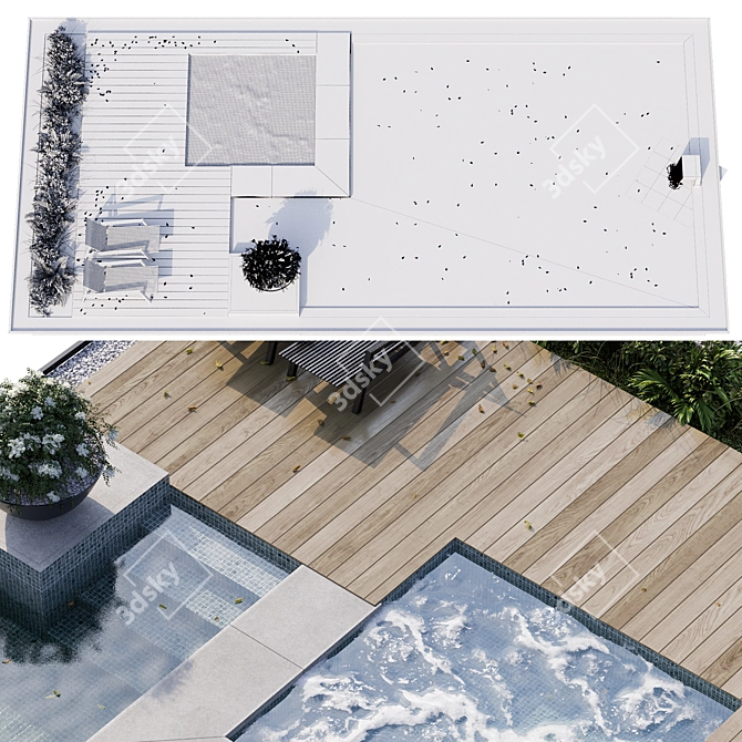 Modern Pool Design | 3D Model 3D model image 4