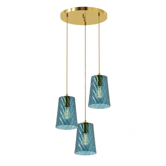 Modern Hanging Blue Azurine Lamp 3D model image 1