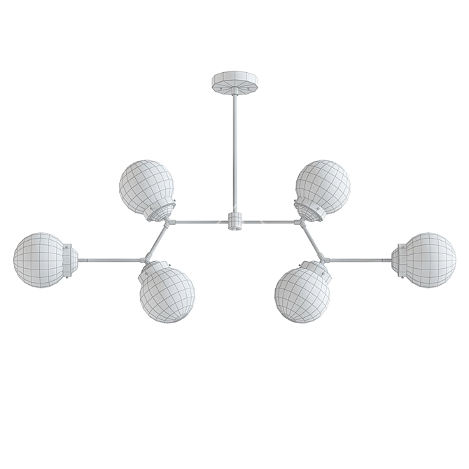 Modern Globe Chandelier - Black & Silver 3D model image 2