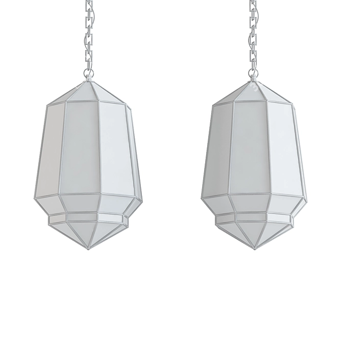 Elegant Glass Pendant Light 3D model image 2