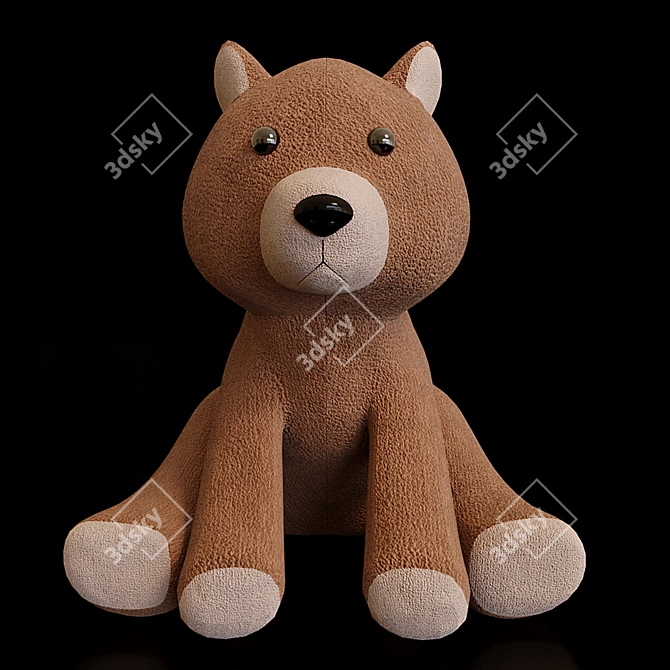 Bear & Panda Plush Toys 3D model image 4