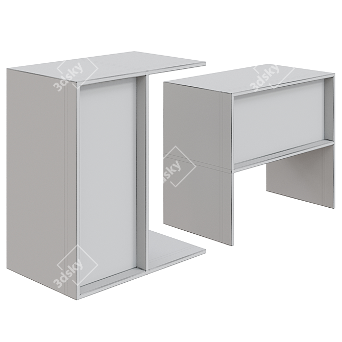 Transparent Acrylic Flip Table - Color Options 3D model image 2